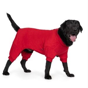 Full-Cover Red Dog Pajamas for Comfort and Protection